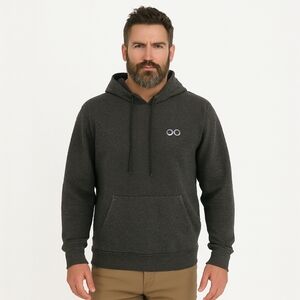 OOFOS OOmy Knit Charcoal Gray Performance Hoodie  - Men's Med